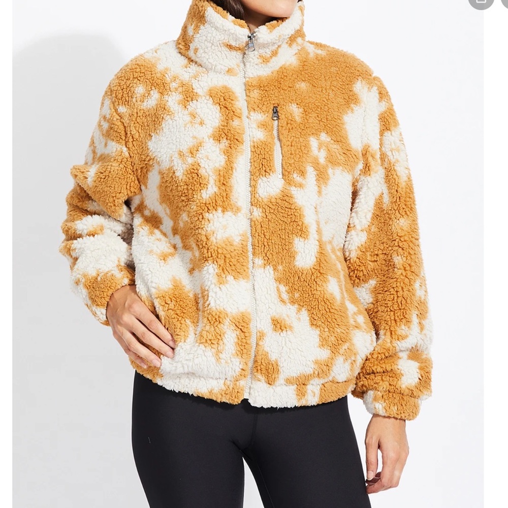 BETSEY JOHNSON TIE DYE TEDDY FLEECE JACKET